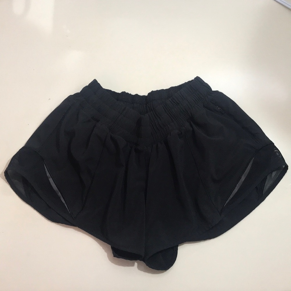 Lululemon black hotty hot shorts in a size 2!